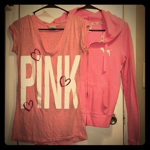 Flawless Victoria’s Secret Pink hoodie and bonus t